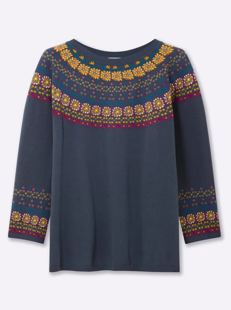 sheego Pullover rauchblau, Rauchblau, – Produktbild 1 von 2