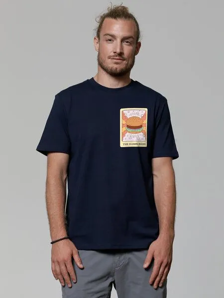 watapparel watapparel T-Shirt Unisex Tarot The Hamburger, French navy, – Produktbild 1 von 3