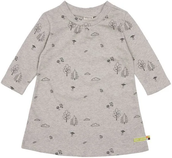 loud + proud loud + proud Baby & Kinder Kleid Strukturstrick, GOTS-zertifiziert, Silver(grau), – Produktbild 1 von 2