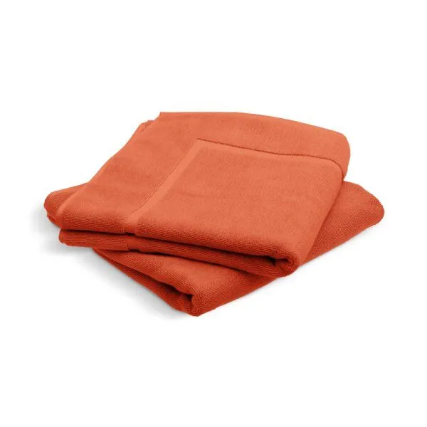 jilda-tex Ocean Safe by Jilda-tex Badetuch / Strandtuch 100% Bio-Baumwolle uni 80x180 cm, Ziegel, – Produktbild 1 von 2
