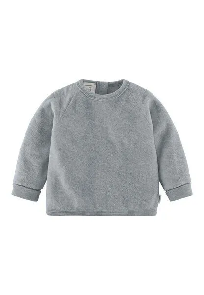 hessnatur hessnatur Wollfrottee Sweatshirt Raglan aus reiner Bio-Merinowolle, Nebelblau, – Produktbild 2 von 4