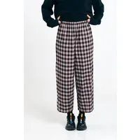 SUITE13LAB SUITE13LAB Damen vegan Hose Avis Kariert Schwarz Ecru, Schwarz, – Produktbild 1 von 1