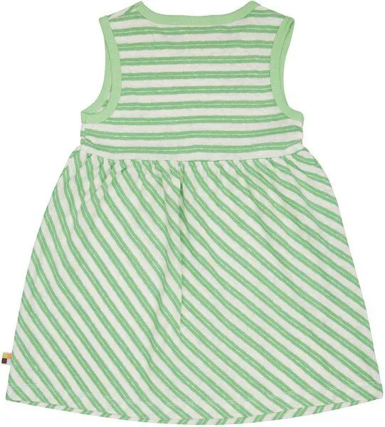 loud + proud loud + proud Babys & Kinder Kleid Streifen mit Leinen, GOTS-zertifiziert, Opal(grün), – Produktbild 1 von 2