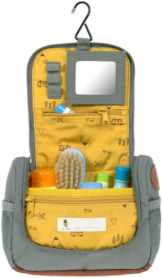 Lässig Lässig Kulturbeutel Adventure, Bus, Mini Washbag, PETA-approved vegan, Grau|grün, – Produktbild 5 von 5