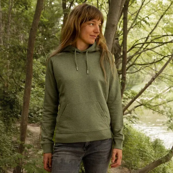 Cmig Cmig Damen Hoodie Franzi Fuchs in mid heather khaki – Produktbild 2 von 4