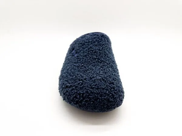 thies Veganer "thies ® Rec Teddy Slipper" aus ultraweichem, recyceltem Fell, Navy, – Produktbild 4 von 4