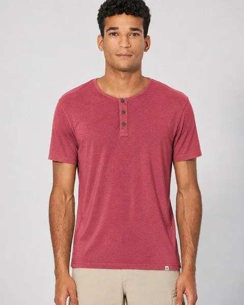 HempAge HempAge Herren Henley T-Shirt Hanf/Biobaumwolle, Barolo(rot), – Produktbild 1 von 4