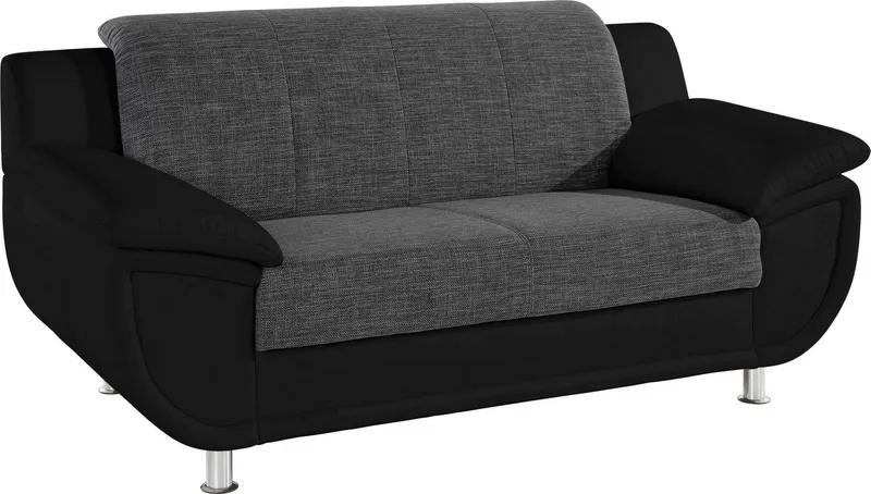 TRENDMANUFAKTUR 2-Sitzer Rondo III 178 cm, mit extrabreiten Armlehnen für mehr Sitzkomfort, wahlweise mit Federkern, Schwarz, – Produktbild 5 von 5