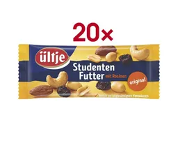 UELTJE Nüsse Original, Studentenfutter mit Rosinen, 20x 50 g – Produktbild 1 von 1