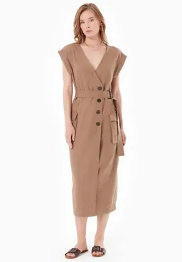 ORGANICATION ORGANICATION Kleid aus LENZING ECOVERO und Leinen – Produktbild 1 von 1