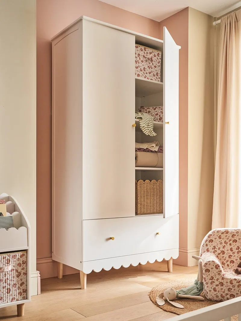 Vertbaudet Vertbaudet Kleiderschrank mit 2 Türen FESTON Kinderzimmer ecru, Ecru, – Produktbild 1 von 3
