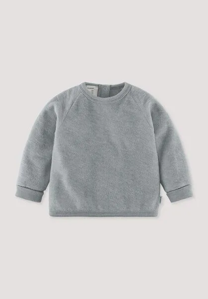 hessnatur hessnatur Wollfrottee Sweatshirt Raglan aus reiner Bio-Merinowolle, Nebelblau, – Produktbild 1 von 4