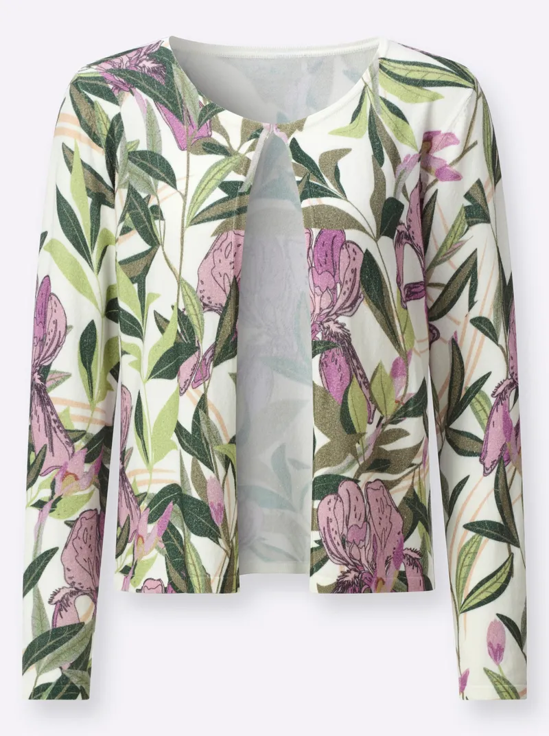 Witt Cardigan, Ecru-orchidee-bedruckt, – Produktbild 2 von 2