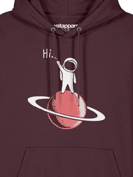 watapparel watapparel Hoodie Unisex Astronaut says Hi, Red brown, – Produktbild 3 von 4