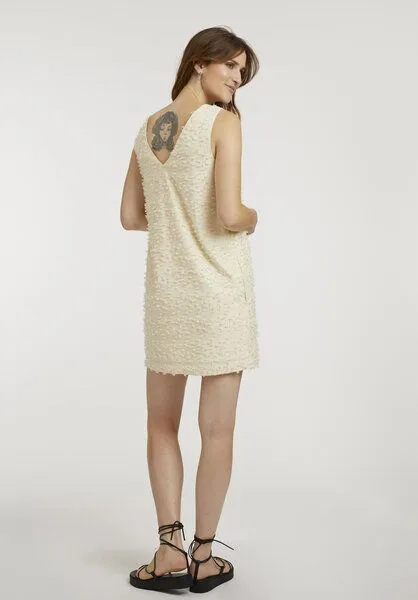 THOKKTHOKK ThokkThokk Damen Kleid Bio Fair, Cloud cream fringes, – Produktbild 3 von 5