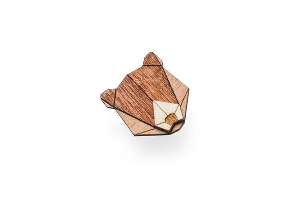 BeWooden BeWooden Brosche aus Holz Bear Brooch – Produktbild 2 von 4