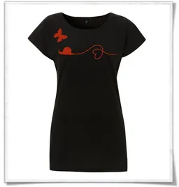 Picopoc Picopoc T-Shirt Schnecke & Schmetterling in Rot für Frauen – Produktbild 1 von 1