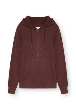 THOKKTHOKK ThokkThokk Herren vegan Zip Hoodie Structured Oversized Deep Mahogany – Produktbild 1 von 1