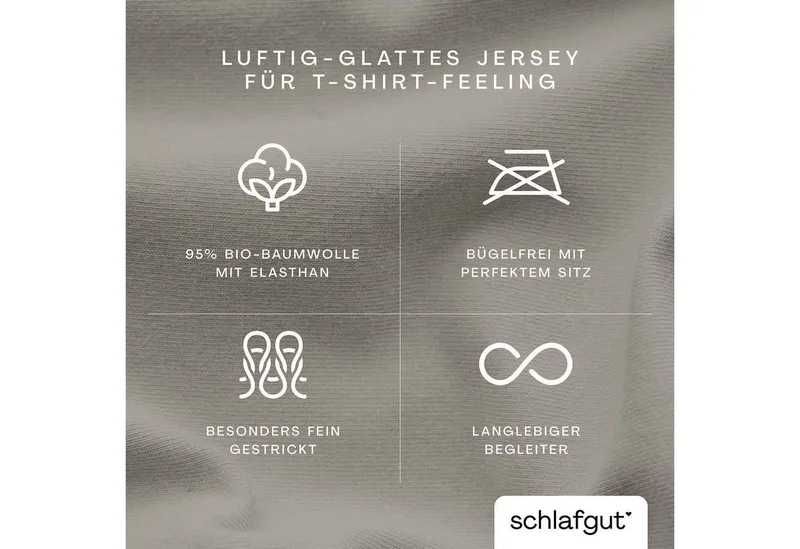 Schlafgut Schlafgut Kissenbezug Pure flexibler Kissenbezug für Nackenstützkissen, (1 Stück), Bio-Baumwolle mit Elasthan, mit Gummizug, bügelfrei, Beige, – Produktbild 4 von 5
