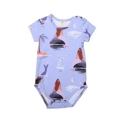 Walkiddy Baby Kurzarmbody GOTS zertifiziert – 95% Bio-Baumwolle, Lila mit Meerjungfrauenmotiv, 5% Elasthan, weich & bequem | Walkiddy – Produktbild 1 von 1