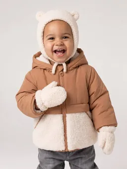 Vertbaudet Baby-Set aus Winterjacke mit Kapuze – Produktbild 1 von 1