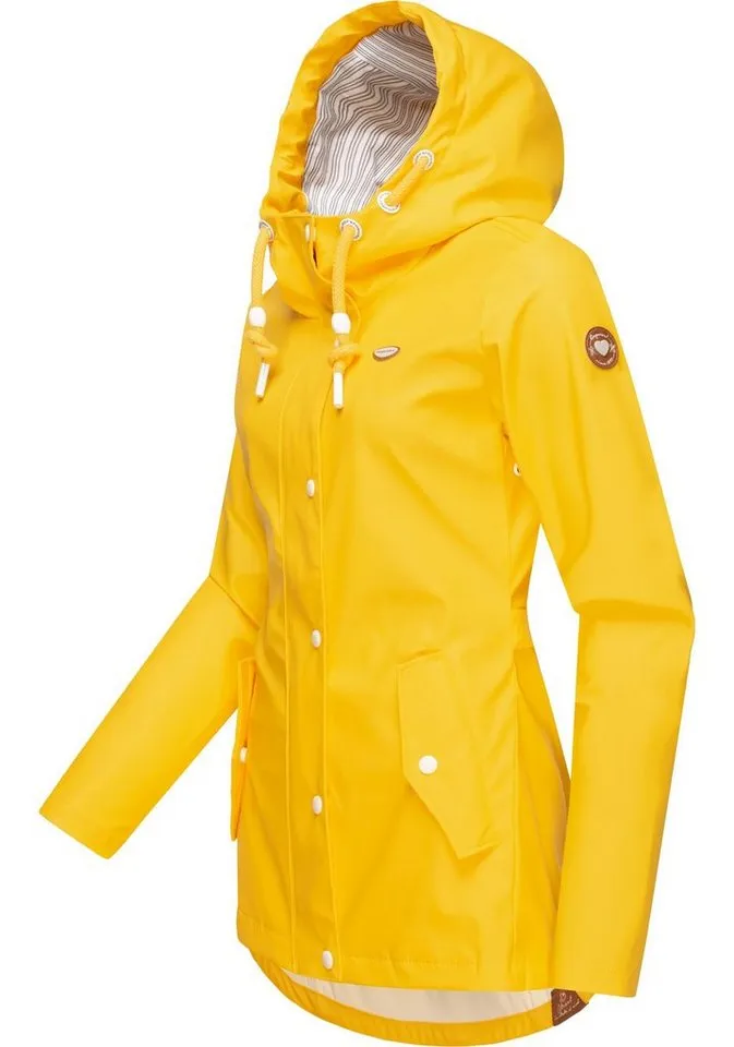 ragwear ragwear Regenjacke YM-Marge stylische Übergangsjacke mit großer Kapuze, Gelb, – Produktbild 2 von 3