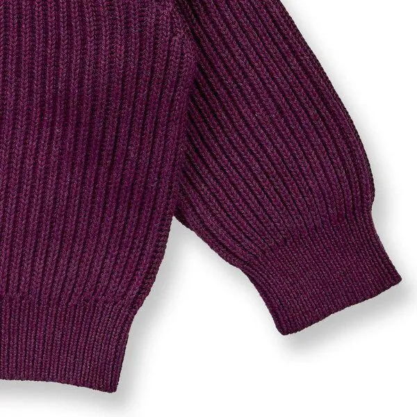 Sense Organics Sense Organics Baby Strickpullover, Modell VARUNY, Bordeauxrot melange, – Produktbild 3 von 3