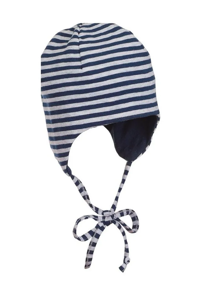 Sterntaler Sterntaler Beanie OCS Wende-Mütze (1-St) Babymütze aus Baumwolle mit Bindeband und Ohrenklappen, Blau, – Produktbild 3 von 5