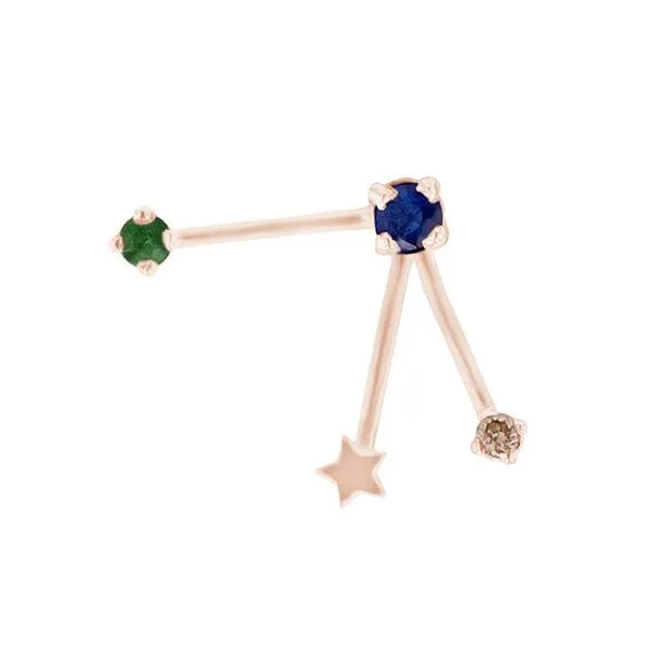Eppi Eppi Goldener Ohrring mit Sternzeichen Taurus, Rosa, – Produktbild 1 von 2