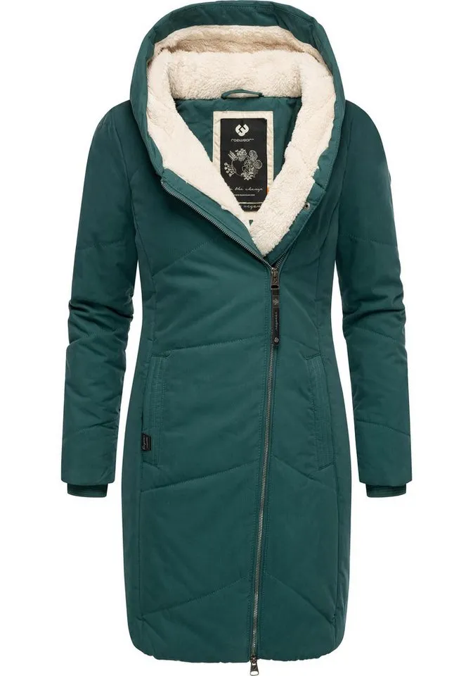 ragwear ragwear Wintermantel Gordon Long gesteppter Winterparka mit asymmetrischem Kragen, Grün, – Produktbild 2 von 4