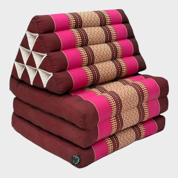 Der Lindwurm Der Lindwurm Thai Yogamatte- Dreieckskissen mit Kapokfüllung, Magenta/weinrot, – Produktbild 2 von 2