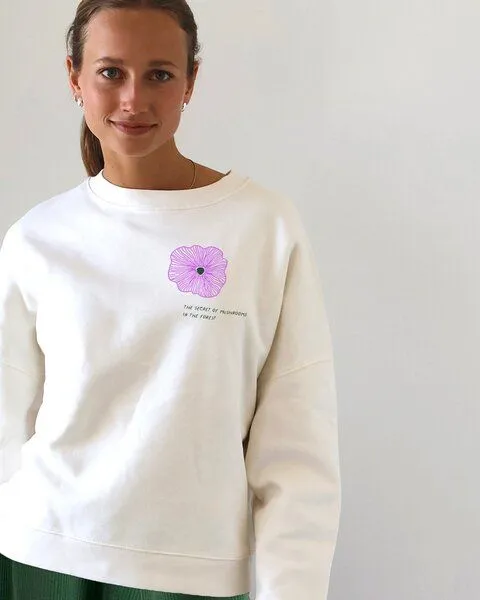 Kultgut Kultgut Artdesign - Sweater / The Secret of Mushrooms, Natur, – Produktbild 7 von 8