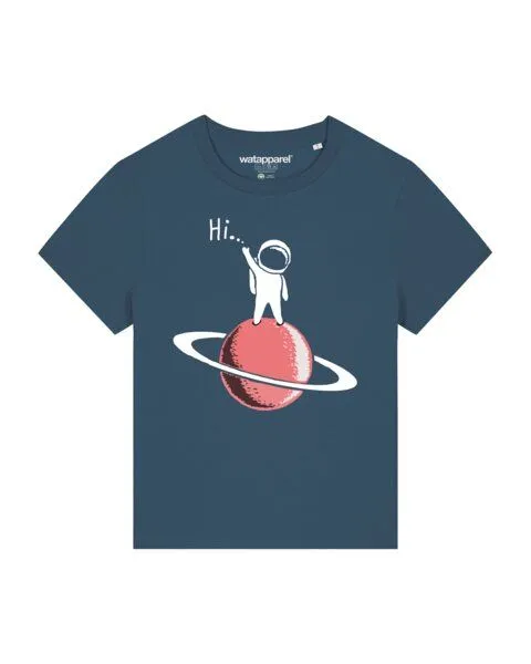 watapparel watapparel T-Shirt Frauen Astronaut says Hi, Stargazer, – Produktbild 1 von 3