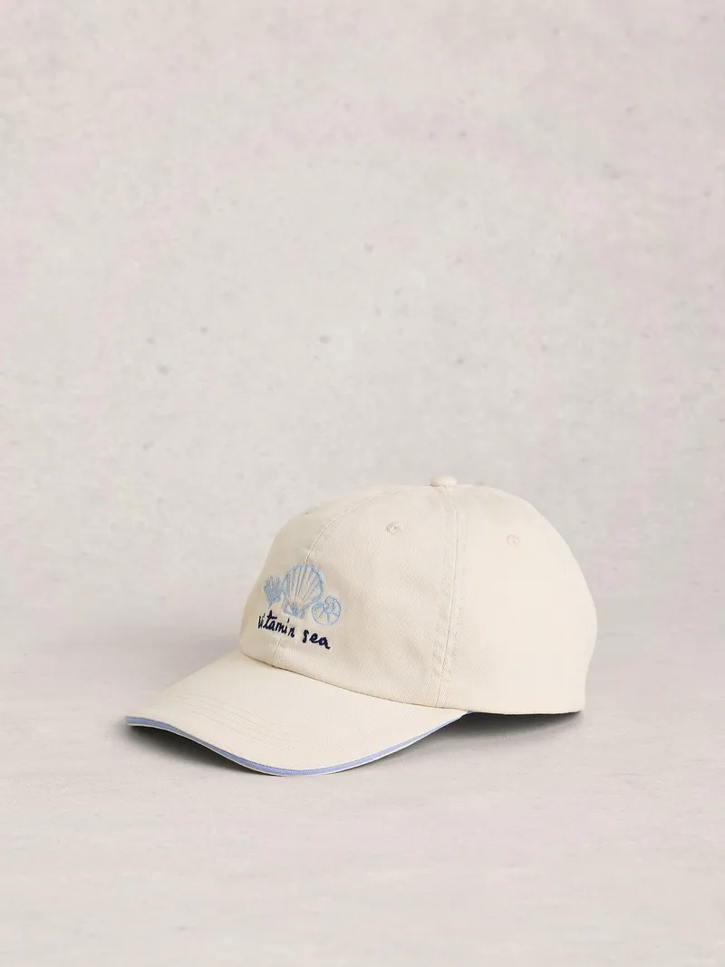 White Stuff Bestickte Baseballkappe Muschel - Einheitsgröße, Hellnatur, – Produktbild 1 von 2