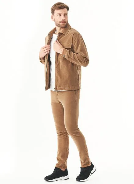 ORGANICATION ORGANICATION Full Zip Cord Overshirt aus Bio-Baumwolle, Braun(camel), – Produktbild 2 von 4