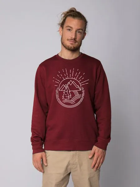 watapparel watapparel Sweatshirt Unisex Natur ist schön, Burgundy, – Produktbild 2 von 4