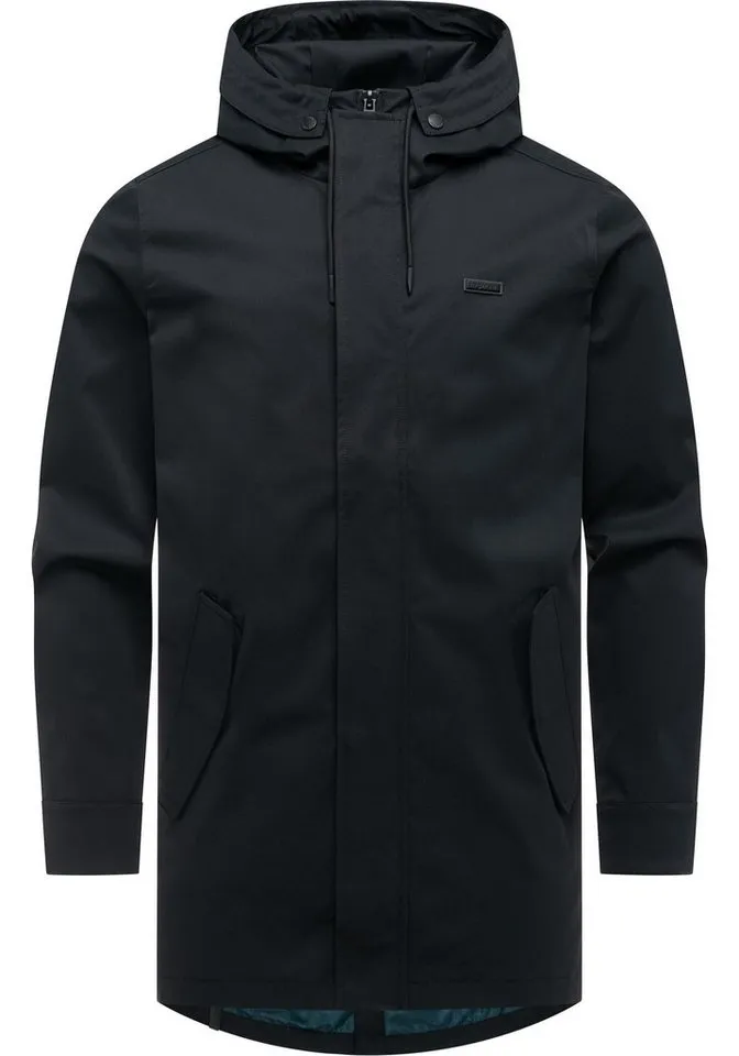 ragwear ragwear Funktionsmantel Mr Smithem Twill YOUMODO Funktioneller Übergangsmantel mit Kapuze, Schwarz, – Produktbild 2 von 4
