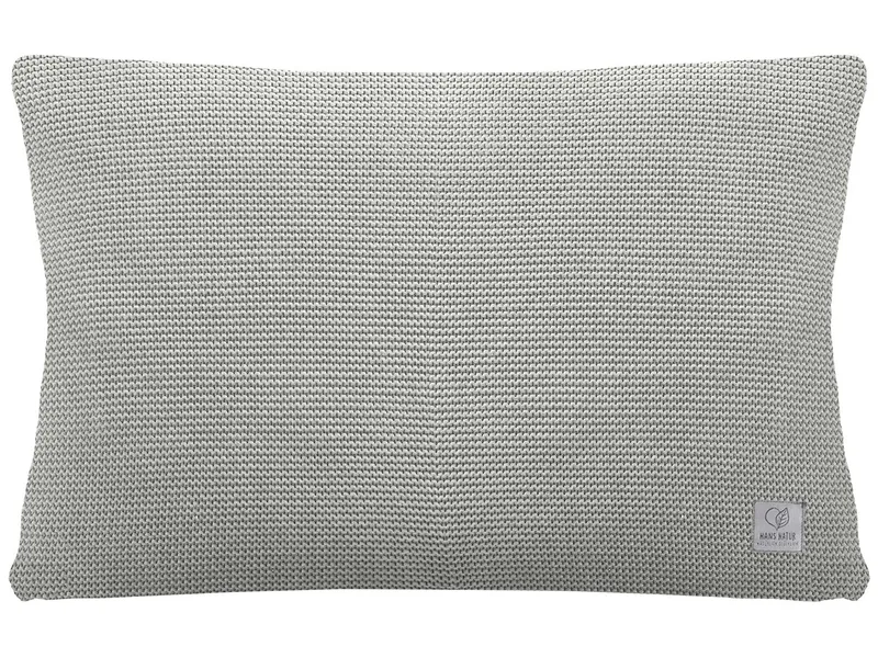 HANS NATUR Kissenbezug 40x60 cm Bio Baumwolle vanilla-grey-melange Mit Reißverschluss, Grau, – Produktbild 1 von 1