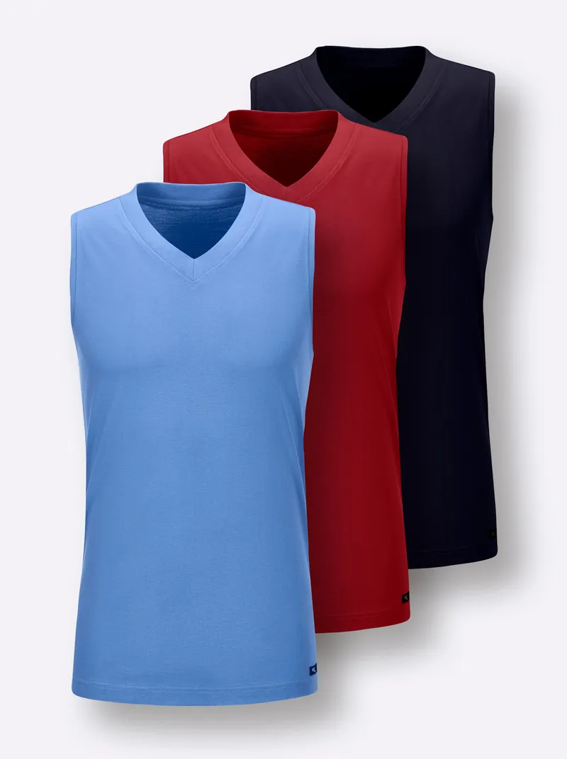 KINGsCLUB Shirt marine + mittelblau + bordeaux, Marine + mittelblau + bordeaux, – Produktbild 2 von 2