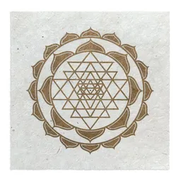 Veskor Cassiopeia Veskor Cassiopeia SRI YANTRA Lotus Linoldruck | 22 × 22 cm | Gold auf Naturweiß – Produktbild 1 von 1