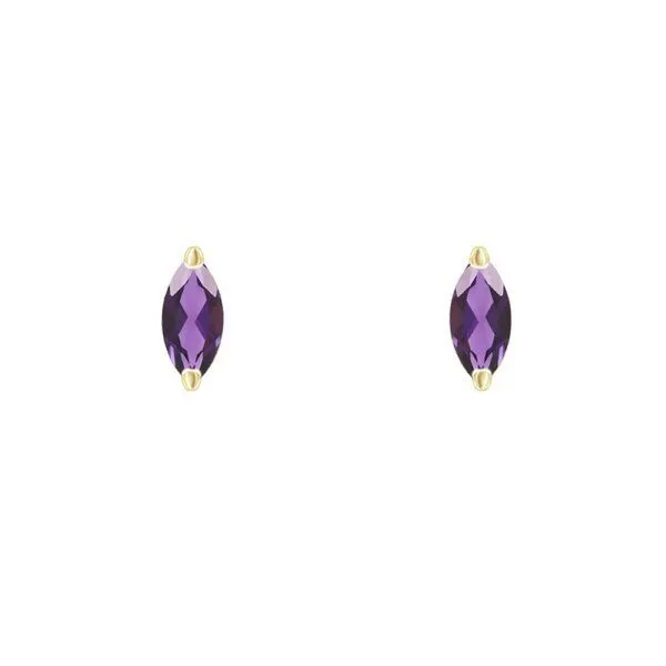 Eppi Eppi Minimalistische silberne Ohrringe mit Amethysten Andine, Gelb, – Produktbild 1 von 3