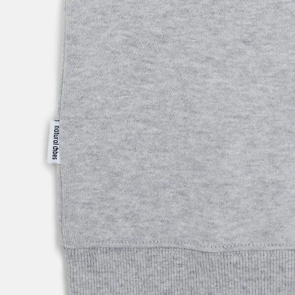 Natural Vibes Natural Vibes Sweater Panda | 100% Bio Baumwolle | GOTS-zertifiziert | Graues Sweatshirt | Herren – Produktbild 3 von 4