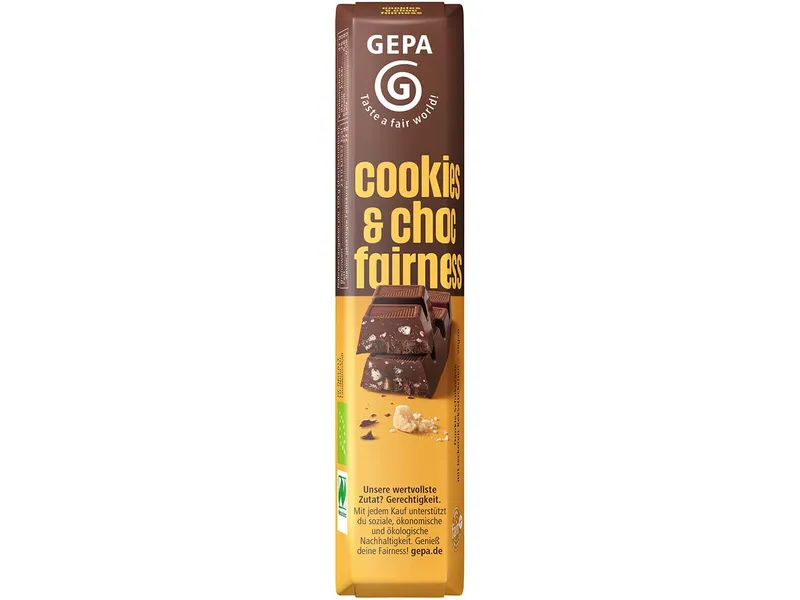 gepa GEPA Bio-Schokoladenriegel "Cookies & Choc" Fairness, 45 g – Produktbild 1 von 1