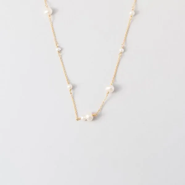 fejn jewelry fejn jewelry Kette station pearl mit Süßwasserperlen, Gold, – Produktbild 3 von 4