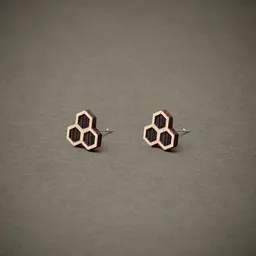 feinformart feinformart Ohrstecker / Ohrring aus Holz "Wabe" 9mm – Produktbild 1 von 1