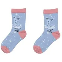 Walkiddy Kinder Socken Bio-Baumwolle Mermaids/White Horses lila GOTS zertifiziert weiche Walkiddy Kindersocken vegan elastisch atmungsaktiv nachhaltige Socken für Mädchen und Jungen – Produktbild 1 von 1
