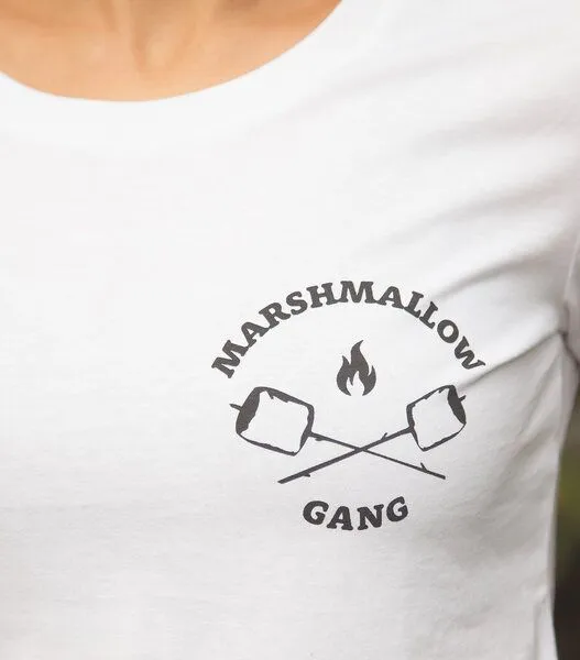 päfjes Marshmallow Gang - Brust Motiv - päfjes Fair Wear Frauen T-Shirt - White – Produktbild 4 von 4