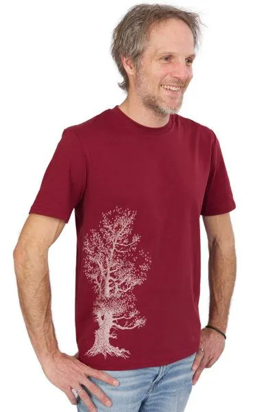 Life-Tree Life-Tree Organic Fairwear Shirt Men Pine Tree, Rot, – Produktbild 2 von 4
