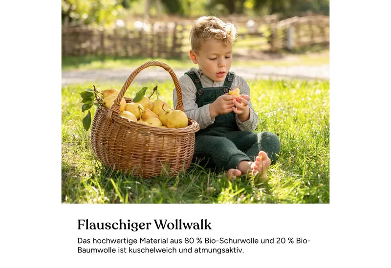 Ehrenkind Latzhose Walk-Latzhose, mitwachsende Passform (Latzhose, wärmend, winddicht & wasserabweisend) umschlagbare Fußbündchen, Anthrazit, – Produktbild 4 von 5