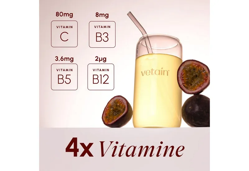 VETAIN Elektrolyte Pulver + 4 Vitamine – Kokoswasserbasiert Pulver, 30 er, 100% Vegan, ohne künstliche Süßungsmittel – Produktbild 7 von 8